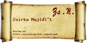 Zsirka Majlát névjegykártya
